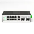 2 Switch Ethernet su guida DIN PoE da 1000 Mbps SFP a 10 porte da -40 a 185 ° a 150 W PoE IP40 Gigabit Switch POE industriale switch gigabit