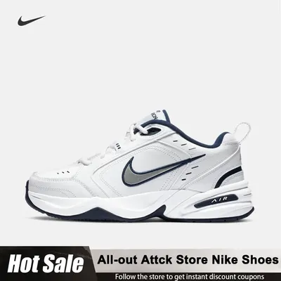Nike Air Monarch 4 Training Shoes Lightweight Cushioning Sports 415445-102 White Retro Running Shoes Simple Durable Casual Shoes