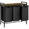 Large Laundry Hamper Sorter with 3 Removable & Pull-Out Sorting Bags, Wooden Top Shelf, Versatile Laundry Basket Organizer