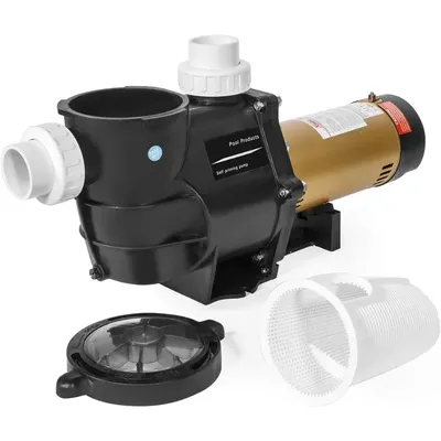Hot-Sell!Black 2HP In-Ground Swimming Pool Pump Variable Speed 2" Inlet 230V High Flo w/ Slip-On Fitting