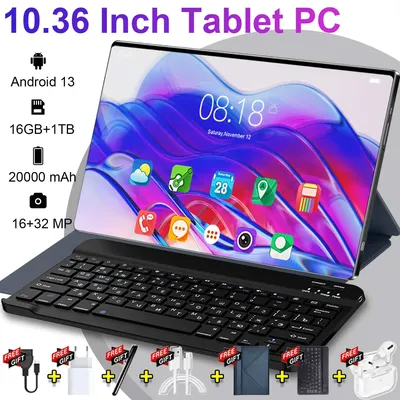 2025 Global Version New Tablet 16GB+1T 10.36inch HD 4K Android13 20000mAh 5G Dual SIM Phone Call WiFi GPS WPS Tablet PC