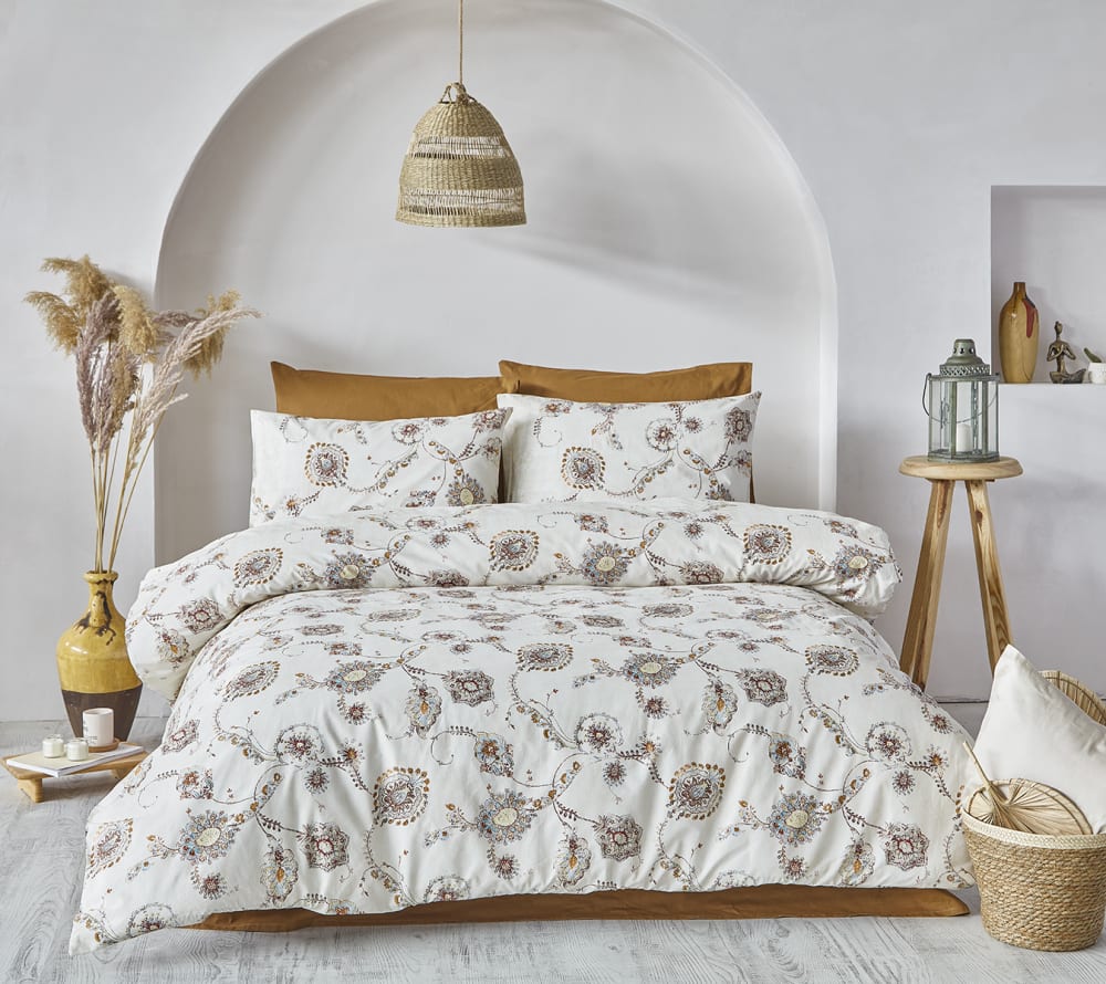 Parure de lit 2 personnes 200x200 cm coton imprimé