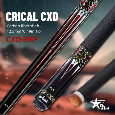CRICAL billiard cue with 12.5mm Tip Leather GripCarbon Fiber Pool Cue Stick 3/8*8 Joint Pin for Billiard Cue Stick