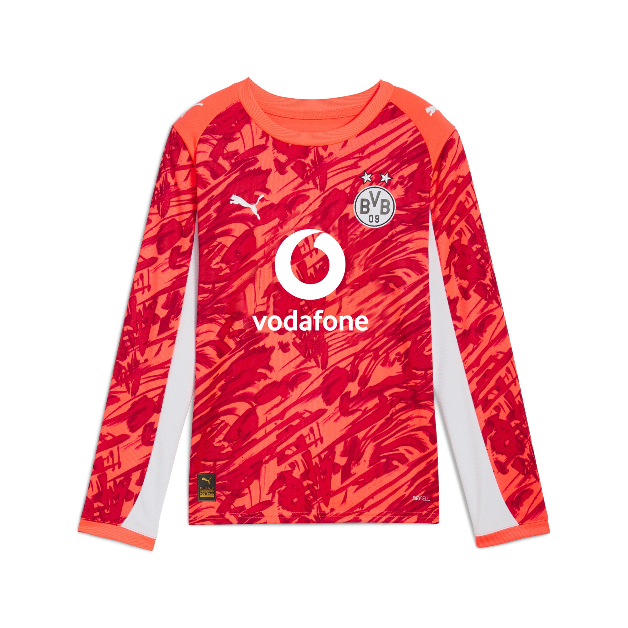 Trainingsshirt PUMA "Borussia Dortmund 25/26 Langärmliges Torwarttrikot Jugendliche", Kinder, Gr. 164, glowing rot silber mist, 100% Polyester, regular fit, Shirts Image