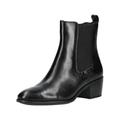 Stiefelette TAMARIS "Tamaris Stiefelette Leder/Textil", Damen, Gr. 37, schwarz, Leder, Textil, casual, Schuhe