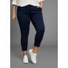 Jogger Pants LAURA SCOTT CURVE, Damen, Gr. 48, N-Gr, blau (navy), Milano Rib, Obermaterial: 65% Viskose, 30% Polyester, 5% Elasthan, unifarben, Basic, figurumspielend knöchellang, Hosen, im sportiven Look - GROSSE GRÖSSE