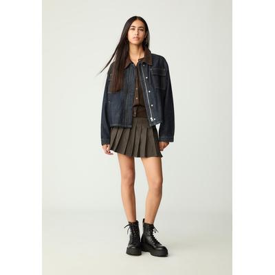Stradivarius Contrast denim jacket RINSE BLUE DENIM S