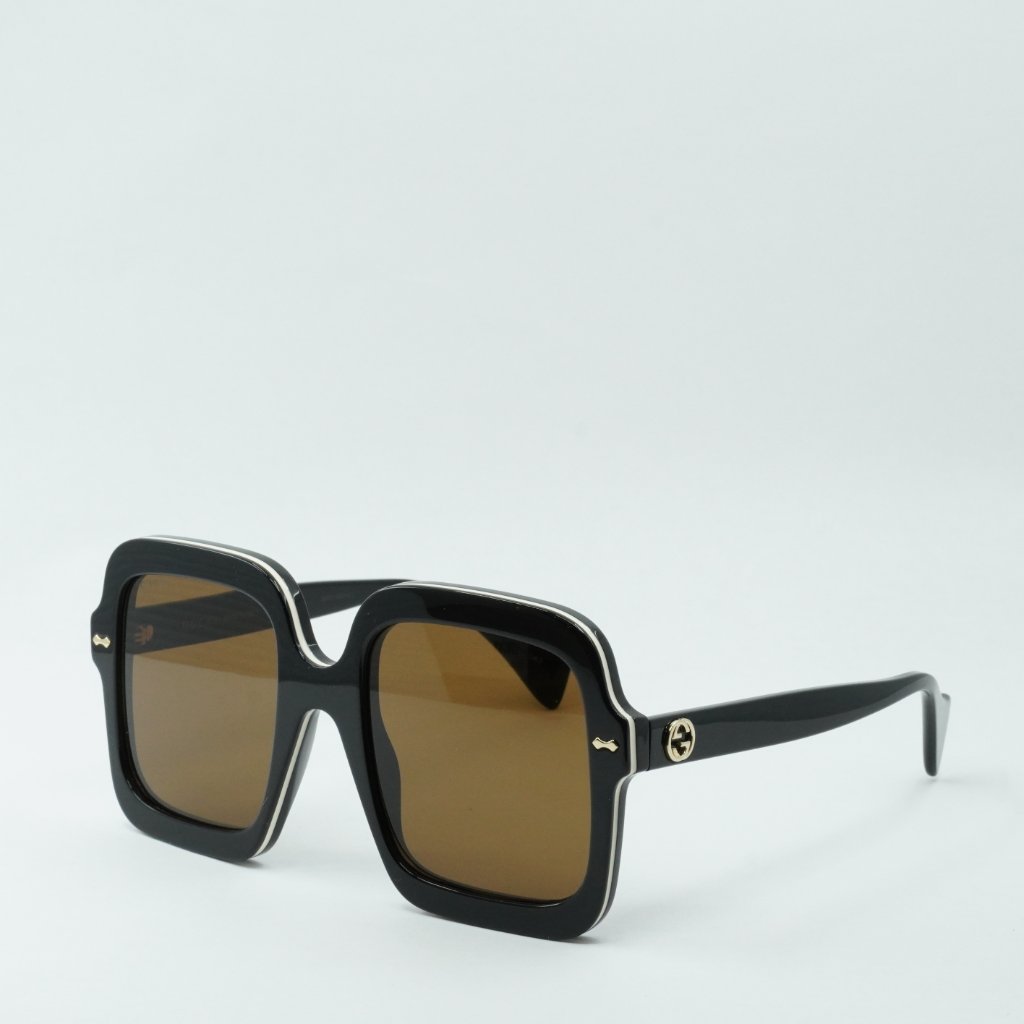 Gucci Accessories | Gucci Gg1241s 001 Sunglasses Black Square Frame, Brown Lenses | Color: Black/Brown | Size: 56 - 23 - 145