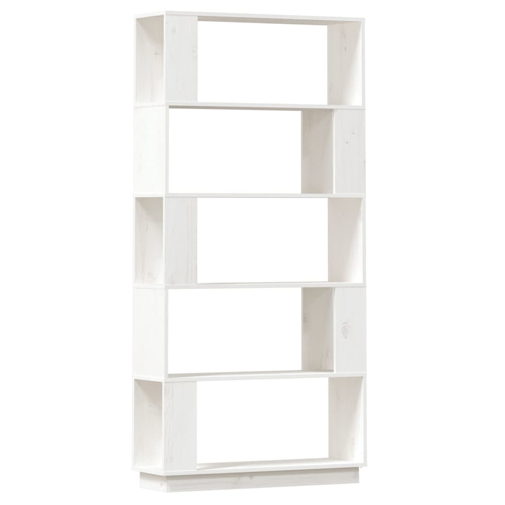 vidaXL Bücherregal/Raumteiler Weiß 80x25x163,5 cm Massivholz Kiefer Image
