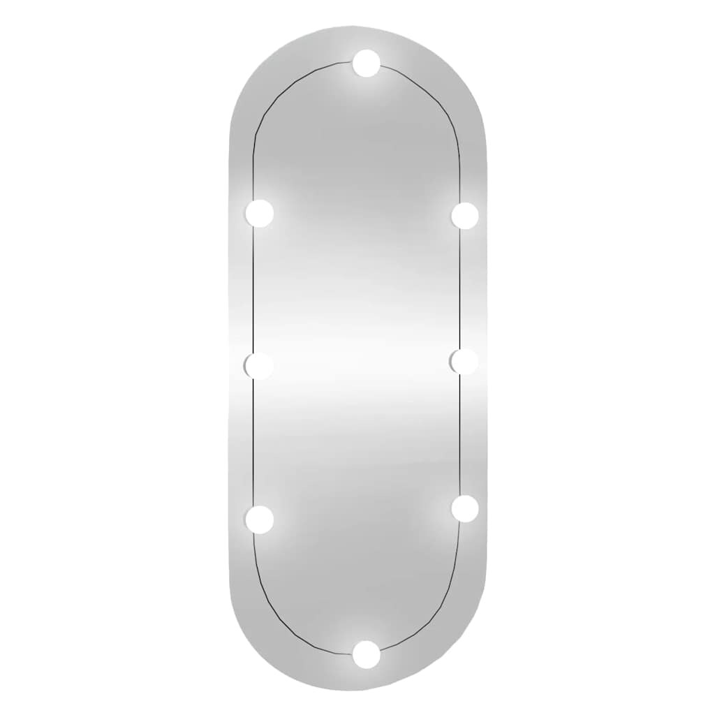 vidaXL Wandspiegel mit LED-Leuchten 40x90 cm Glas Oval Image