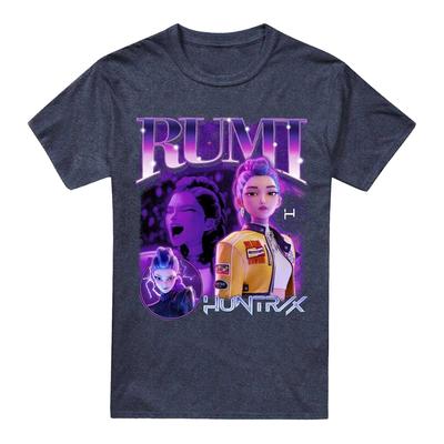 K-Pop Demon Hunters - "Huntr/X" T-Shirt für Herren/Damen Unisex (Marineblau Meliert) Image