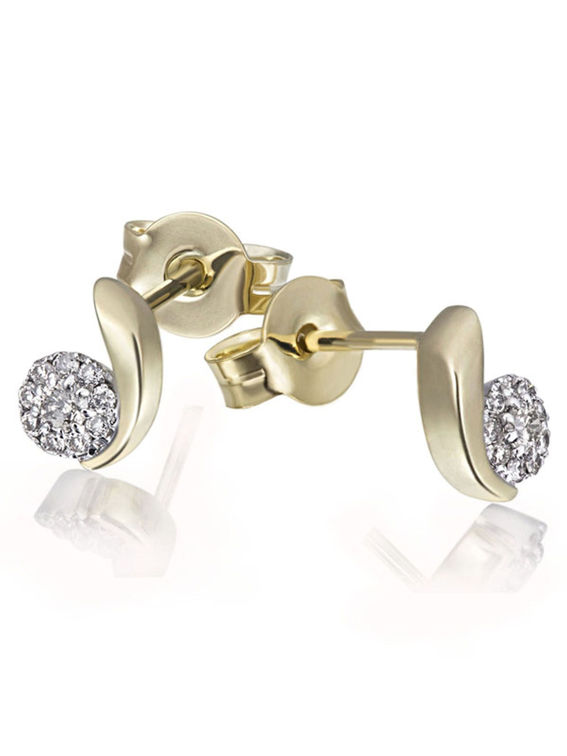 Goldmaid Ohrstecker 585 Gelbgold Glänzend 20 Brillanten weiß