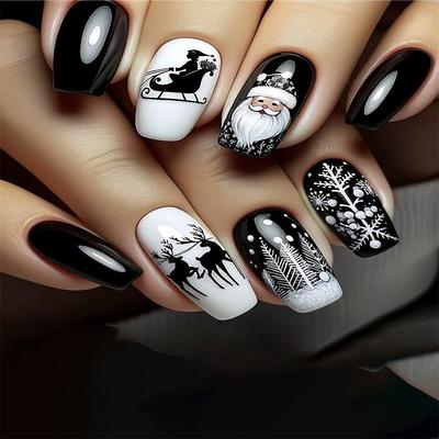 24 Pcs Halloween Press on Nails Long Stiletto Fake Nails Red Black Gradient False Nails with 3D Design Goth Acrylic Nails Press ons Halloween Glue on Nails Full Cover Reusable Stick on Nails for Women