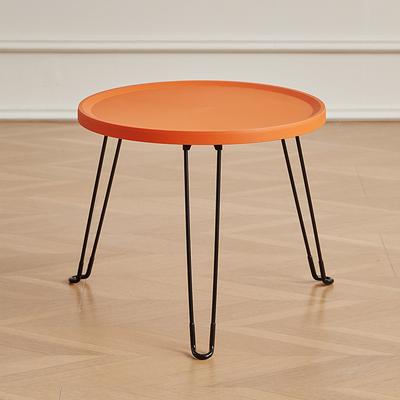 Modern Small Round Folding Coffee Table Tray Surface, 3 Legs, Suitable for Compact Spaces, Bedrooms and Living Rooms