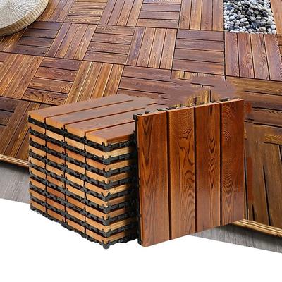 Carbonized Anti-corrosion Solid Wood Floor Refurbished Balcony Outdoor Terrace Board Square Courtyard Cutting Wax Oil Model