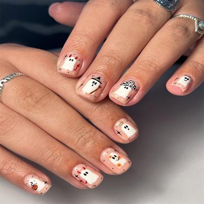 24 Pcs Halloween Press on Nails Long Stiletto Fake Nails Red Black Gradient False Nails with 3D Design Goth Acrylic Nails Press ons Halloween Glue on Nails Full Cover Reusable Stick on Nails for Women