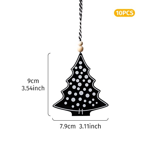 1/10 pezzi di decorazioni per l'albero di Natale, decorazioni moderne sospese in bianco e nero con motivo artistico a pois, decorazioni natalizie in PVC impermeabile per la stanza, la casa e