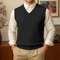Per uomo Felpa Gilet Maglione A Coste Maglia Top Regolari Lavorato a maglia Slim Fit Semplice Scollo a V Maglieria Contemporaneo Casuale Abbigliamento quotidiano Abbigliamento Autunno Cammello Nero S