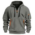 Per uomo Felpa con cappuccio Velluto a coste Felpa con cappuccio e zip corta Felpa con cappuccio tattica Nero Bianco Rosso Blu Cachi Con Cappuccio Semplice Cerniera Sport Outdoor Casuale Quotidiano
