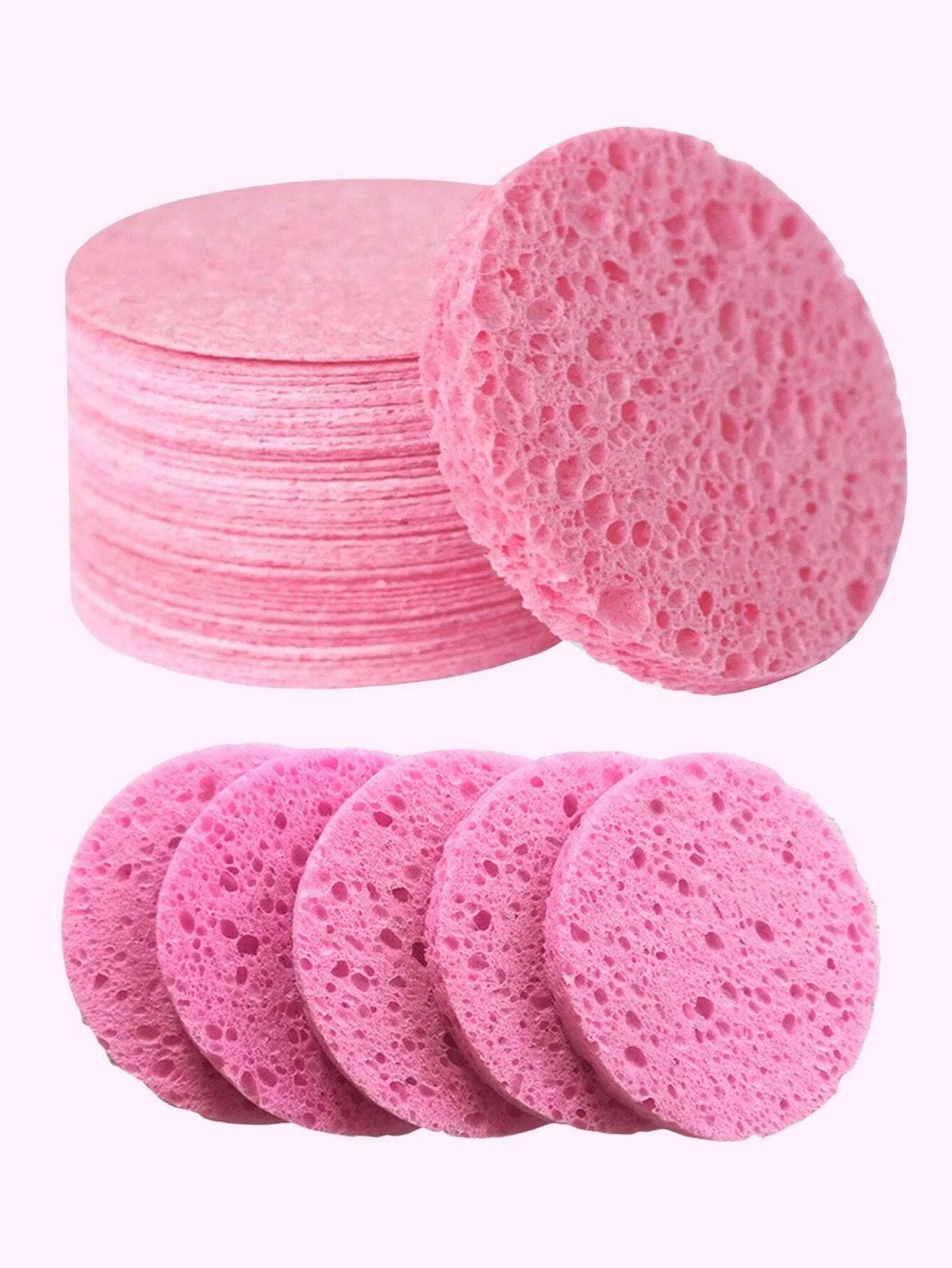 10/20 Stück wiederverwendbarer runder komprimierter Gesichtswasch-Holzzellstoff, Peeling-Gesichtswaschmittel, geeignet für Familie oder Reisen, Gesichtswasch-Holzzellstoff Image