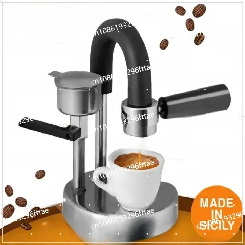 Home 100 % Original italienische Kaffeemaschine für Kamira, Zuhause, Open-Air-Büro, Espressokanne, manuelle Kaffeemaschine aus Edelstahl Image