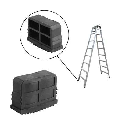 2Pcs Rubber Non Slip Replacement Step Ladder Feet Foot Mat Cushion Sole Black