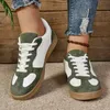 Kontrastierende Freizeitschuhe für Damen, leicht, flacher Boden, weiche Sohle, bequeme Skateboard-Low-Top-Schuhe