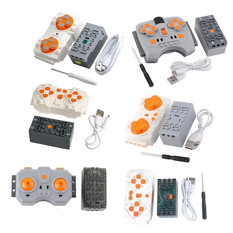 MOC Bluetooth-Fernbedienungsset mit wiederaufladbarem Batteriekasten und programmierbaren Bausteinenmotoren mit Geschwindigkeitsregelung Image