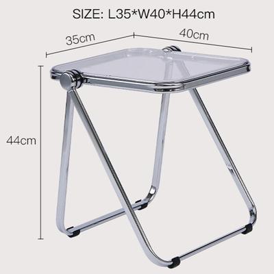 Space-Saving Foldable Acrylic Metal Side Table - Modern Minimalist Green Design, Sturdy No Assembly Required for Small Spaces, Living Room, Bedroom, Office, Versatile Elegant Furniture, Durable