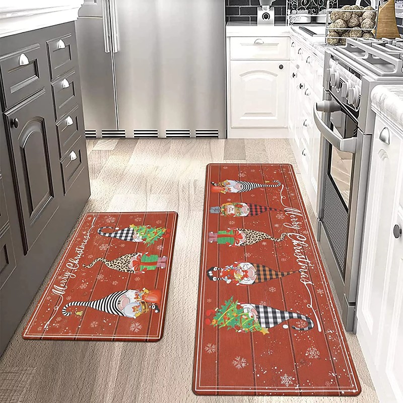 Christmas Decorations Floor Mat Kitchen Mat Water Absorption Oil Absorption Kitchen Floor Mat 1 Piece Holiday Decoration Floor Mat Doormat for Entering Households