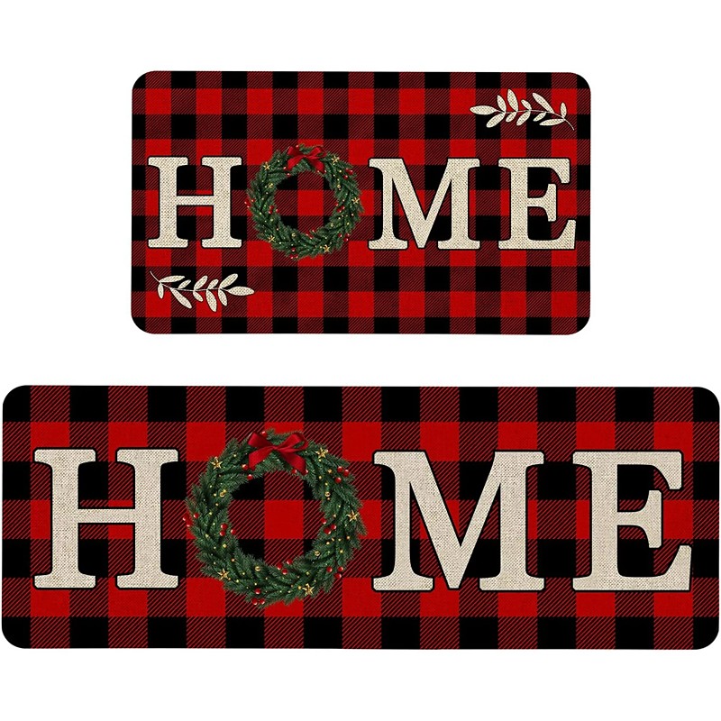 Christmas Decorations Floor Mat Kitchen Mat Water Absorption Oil Absorption Kitchen Floor Mat 1 Piece Holiday Decoration Floor Mat Doormat for Entering Households