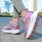 Pattini in linea a 4 ruote per bambini alla moda: scarpe da ginnastica sportive di alta qualità per ragazzi e ragazze, scarpe a rotelle per interni