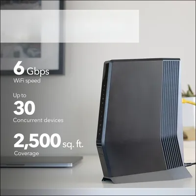 Cable Modem with Built-in WiFi 6 Router (CAX80) | Plans Up to 6Gbps AX6000 speed DOCSIS 3.1, Black