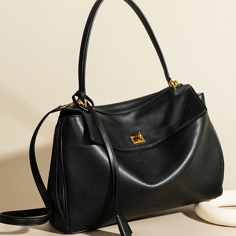 Borse da donna di marca di lusso Borse da donna in vera pelle scamosciata smerigliata marrone Borse a tracolla da donna con fibbia dorata Borse da donna di moda