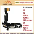 Cavo flessibile per porta di ricarica per iPhone 11 12 13 Pro Max Mini Nero Bianco Connettore dock per caricabatterie USB con riparazione microfono (1 PC)