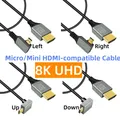 Cavo adattatore Mini HDMI 8K compatibile, Micro HDMI compatibile con HDMI 2.1 per monitor videocamera digitale portatile