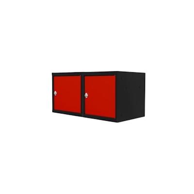 PROREGAL Mega Deal | 2x Schließfachwürfel Blocky mit Drehriegelschloss für Vorhängeschloss | HxBxT 40x40x40cm | Anthrazit/Verkehrsrot | Tresor Image