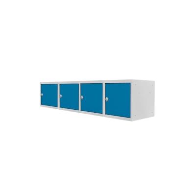 PROREGAL Mega Deal | 4x Schließfachwürfel Blocky mit Drehriegelschloss für Vorhängeschloss | HxBxT 40x40x40cm | Lichtgrau/Lichtblau | Tresor Image