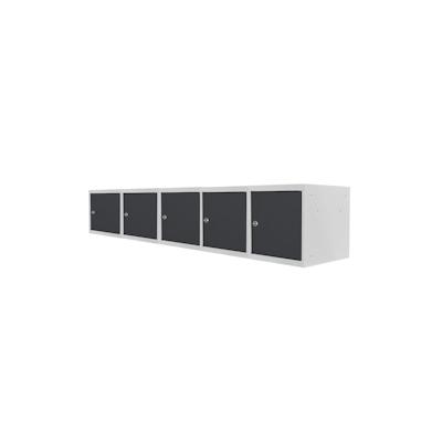 PROREGAL Mega Deal | 5x Schließfachwürfel Blocky mit Zylinderschloss + 2 Schlüssel | HxBxT 40x40x40cm | Lichtgrau/Anthrazitgrau | Tresor, Schließfach Image