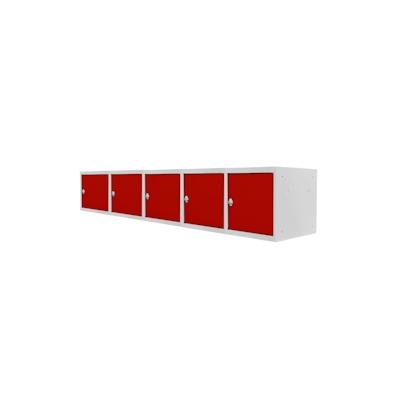 PROREGAL Mega Deal | 5x Schließfachwürfel Blocky mit Drehriegelschloss für Vorhängeschloss | HxBxT 40x40x40cm | Lichtgrau/Rot | Tresor, Schließfach Image