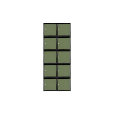 PROREGAL Mega Deal | 10x Schließfachwürfel Blocky mit Zylinderschloss + 2 Schlüssel | HxBxT 40x40x40cm | Anthrazit/Resedagrün | Tresor, Schließfach Image