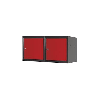 PROREGAL Mega Deal | 2x Schließfachwürfel Blocky mit Zylinderschloss + 2 Schlüssel | HxBxT 40x40x40cm | Anthrazit/Verkehrsrot | Tresor, Schließfach Image