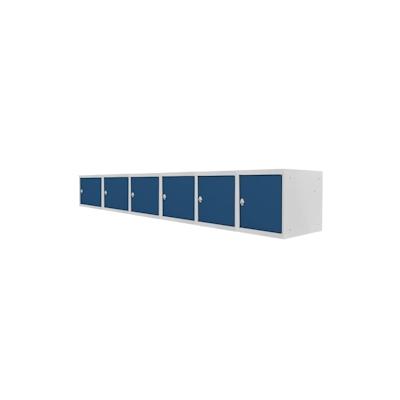 PROREGAL Mega Deal | 6x Schließfachwürfel Blocky mit Drehriegelschloss für Vorhängeschloss | HxBxT 40x40x40cm | Lichtgrau/Blau | Tresor, Schließfach Image
