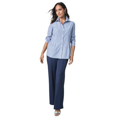 Plus Size Women's Stitched Waist Poplin Shirt by Jessica London in Blue Jewel Stripe (Size 20 W)