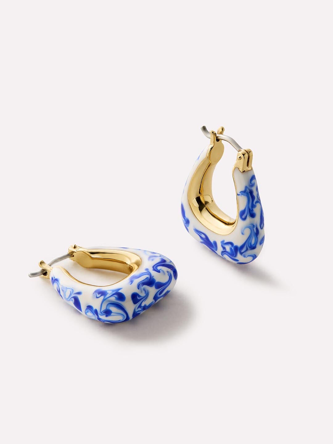 Women's Dakota Marble Blue Statement Earrings by Ana Luisa in Gold (Size OS)