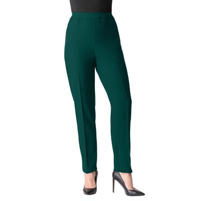 Plus Size Women's Plus Size Classic Bend Over® Pant by Roaman's in Emerald Green (Size 30 W) Pull On Slacks