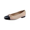 Ballerina PAUL GREEN "Paul Green Ballerinas Leder", Damen, Gr. 38,5, schwarz (schwarz, beige), Leder, casual, Schuhe