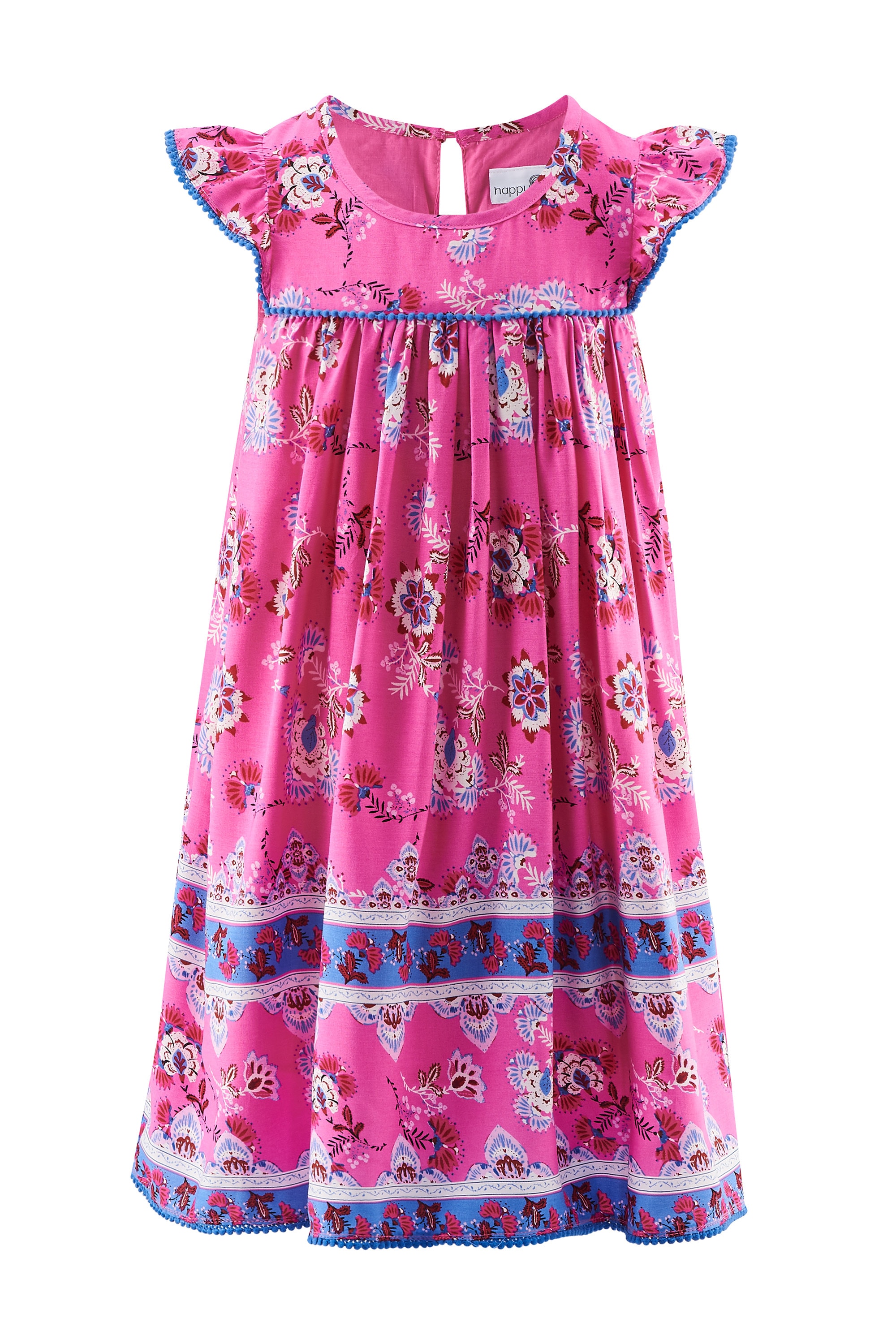 Sommerkleid HAPPY GIRLS "Mädchenkleid", Mädchen, Gr. 128, EURO-Größen, rosa (deep pink), Stoff, 100% Viskose, normal, Kleider Image