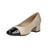 Pumps CAPRICE "Caprice Pumps Leder", Damen, Gr. 40, beige (beige, schwarz), Leder, casual, Schuhe