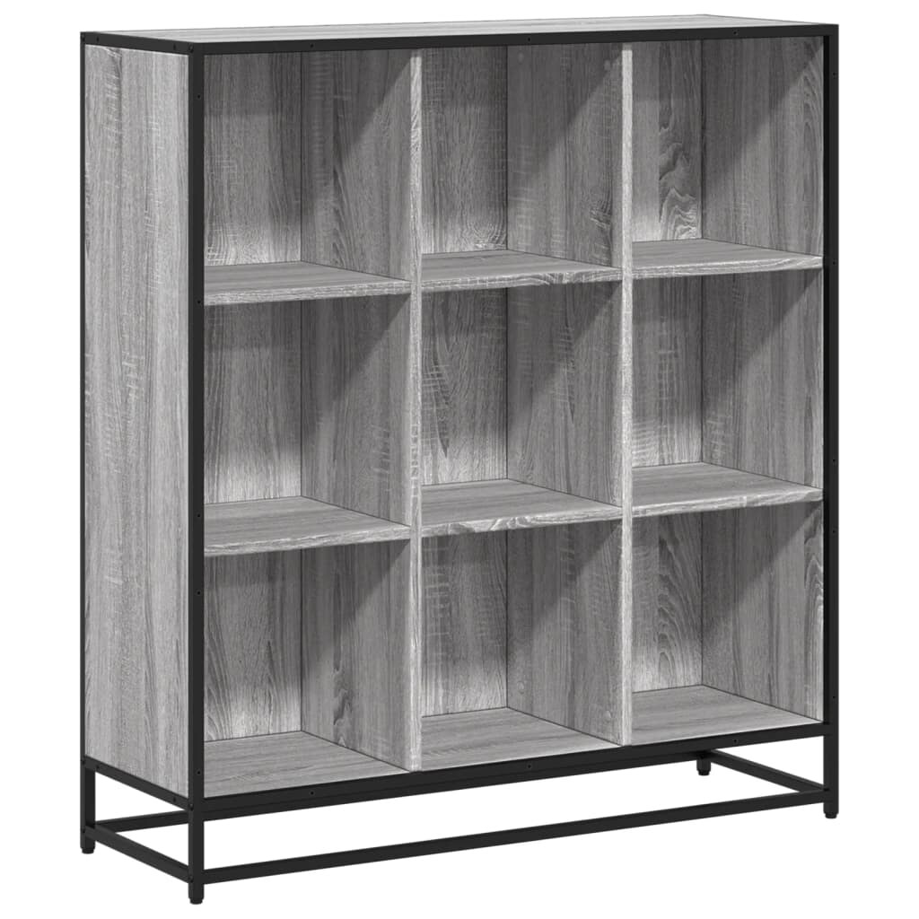 vidaXL Bücherregal Grau Sonoma 97,5x33x107,5 Holzwerkstoff und Metall Image